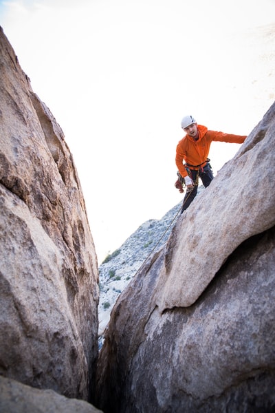 The man standing on the rock
